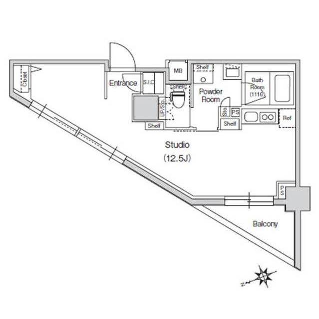 スタイリオ元住吉II(ワンルーム/3階)の間取り写真