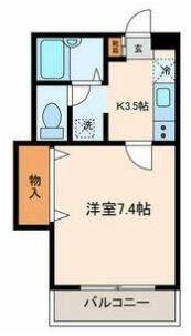 ソルクレスト北鳥山(1K/1階)の間取り写真