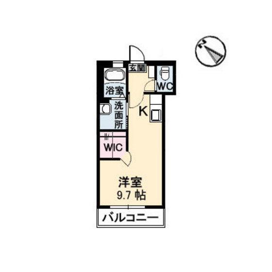シャーメゾン草津新町(ワンルーム/2階)の間取り写真