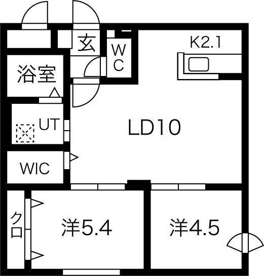 CASA CRES(2LDK/3階)の間取り写真