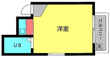 ファミール貝塚(ワンルーム/2階)の間取り写真