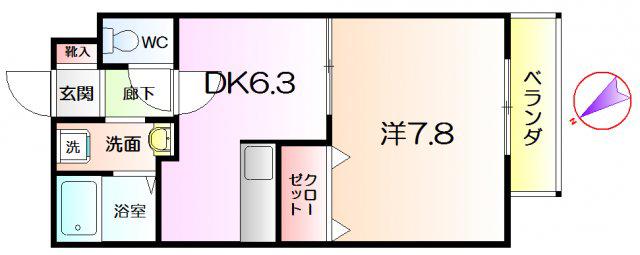 メゾンドオーブ(1DK/1階)の間取り写真