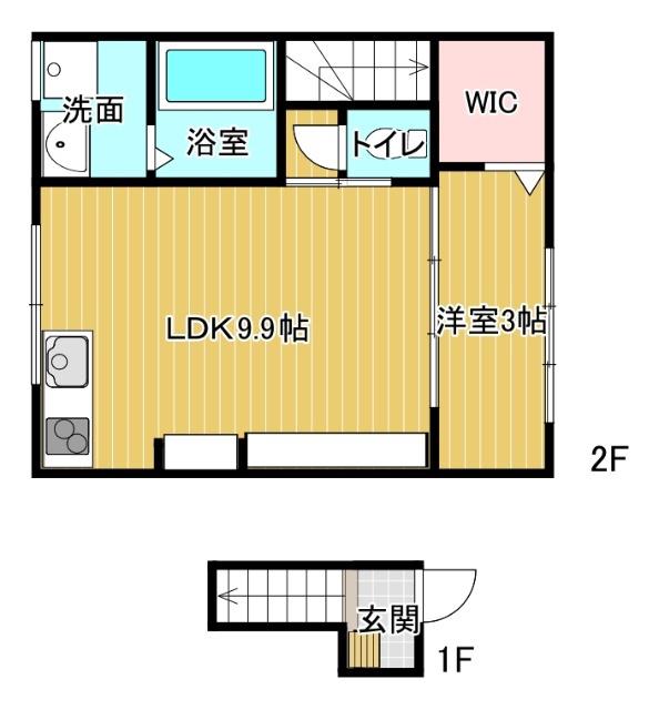 TAKARA II(1LDK/2階)の間取り写真