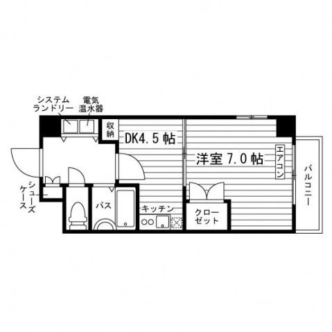JFORT烏丸紫明(1DK/2階)の間取り写真