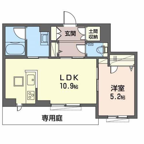シャーメゾンマーリエ2(1LDK/1階)の間取り写真