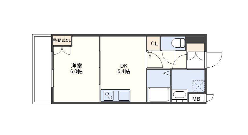 RJR佐世保(1DK/7階)の間取り写真