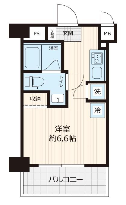 ステラコート横浜白楽(ワンルーム/5階)の間取り写真
