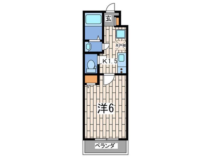 エマーレ上大岡(1K/2階)の間取り写真
