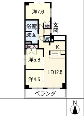 サンコーマンションII(3LDK/4階)の間取り写真