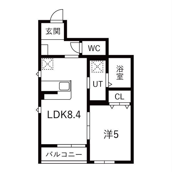 GRAN CLASS V(1LDK/2階)の間取り写真
