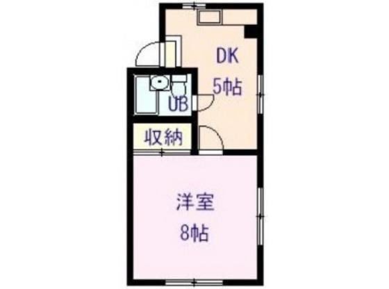 安田ビル(1DK/3階)の間取り写真