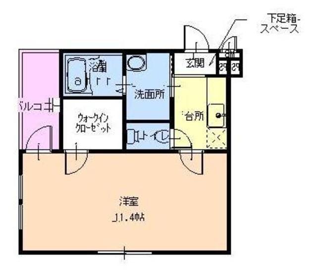 フジパレス山之内(1K/3階)の間取り写真