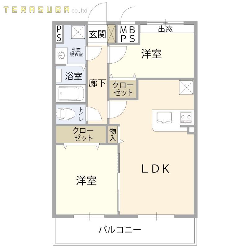 セレーナヒルズ(2LDK/4階)の間取り写真