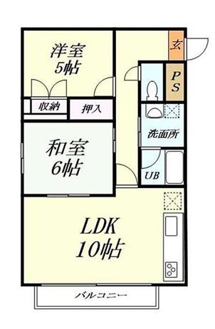 BCASA越谷蒲生IIRE-BORN(2LDK/3階)の間取り写真