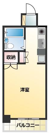 ガーデンヒルズ横浜(ワンルーム/3階)の間取り写真