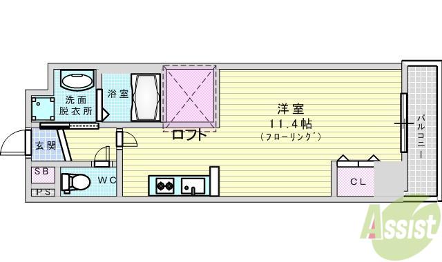 DOLCE VITA 新大阪(ワンルーム/2階)の間取り写真
