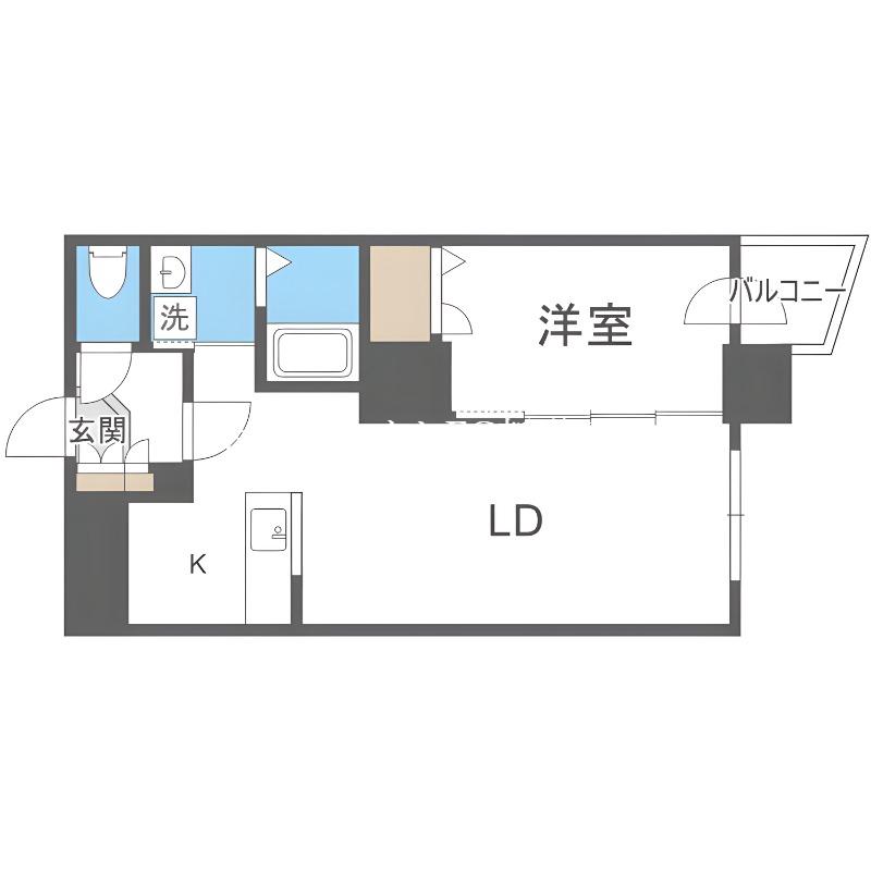 アルファスクエア北15条(1LDK/14階)の間取り写真