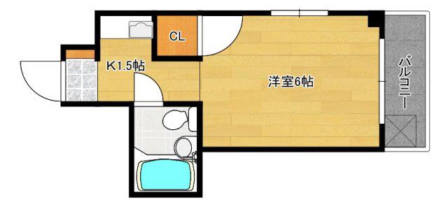 柴崎皆実町ビル(1K/3階)の間取り写真