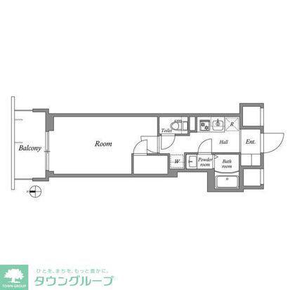 オーパスホームズ川口(1K/11階)の間取り写真