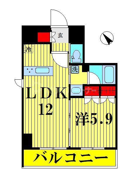 レアライズ押上II(1LDK/8階)の間取り写真