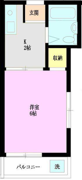 カーサ朝霞(1K/1階)の間取り写真