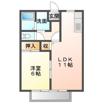 サンクレシェ(1LDK/1階)の間取り写真