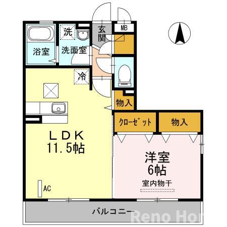 セジュール参番館(1LDK/1階)の間取り写真