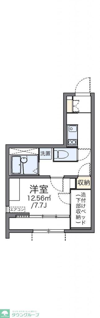 レオパレスおかのごう(1K/1階)の間取り写真