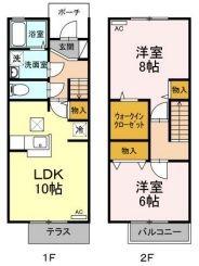 グレースハウス(2LDK/2階)の間取り写真
