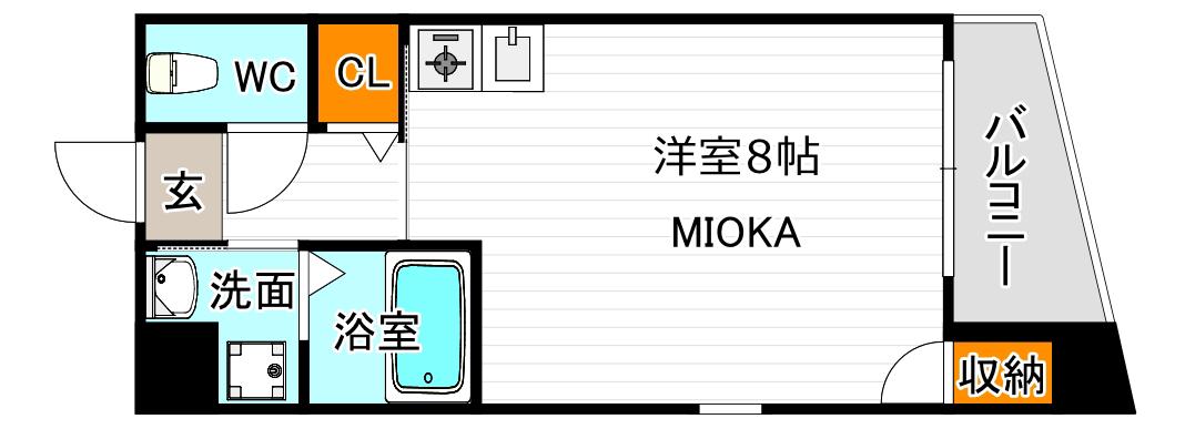 ロイヤル・カサブランカ(1K/2階)の間取り写真