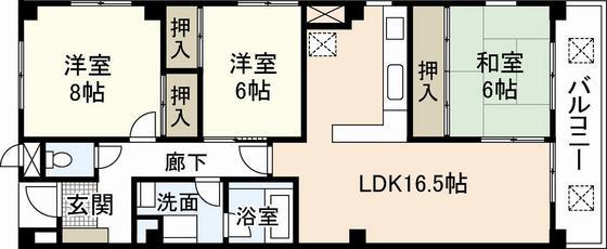 AD.ONES高須(3LDK/4階)の間取り写真