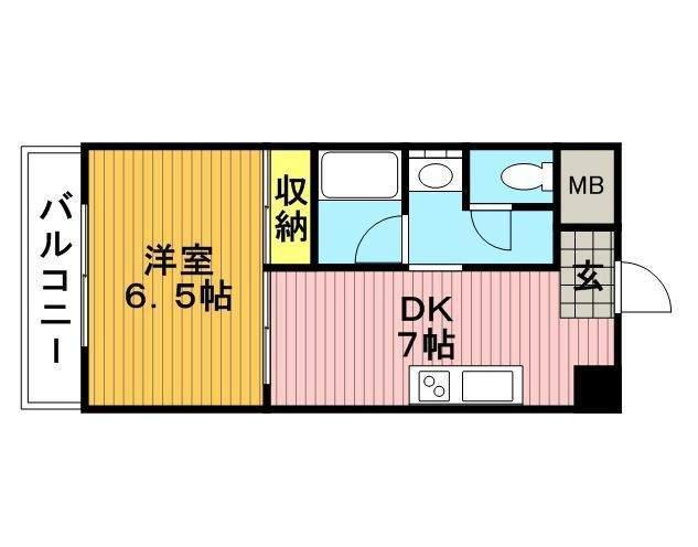SHINO36BLDG(1DK/9階)の間取り写真