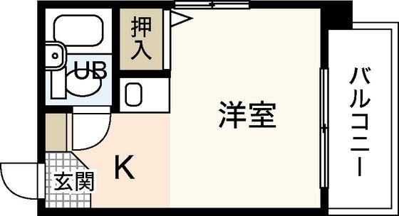 ジャルダン東観音(ワンルーム/2階)の間取り写真