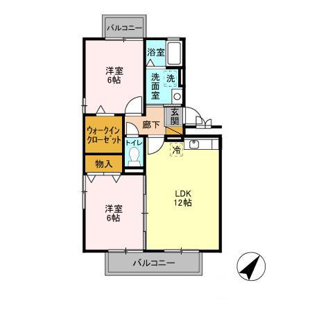 エトワールA(2LDK/3階)の間取り写真