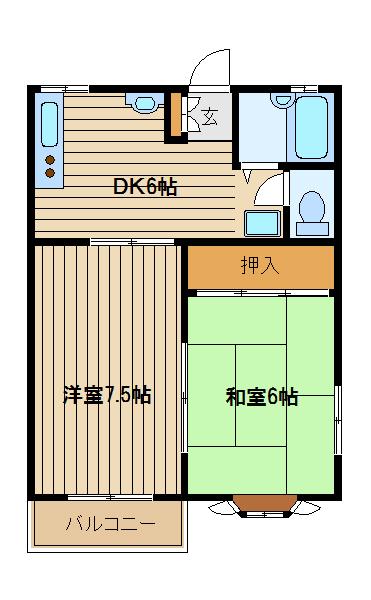 クレストハイム(2K/1階)の間取り写真
