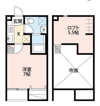 アーバン宮町(1K/1階)の間取り写真