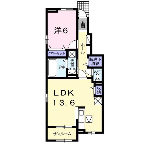 SUNNY MAISON II(1LDK/1階)の間取り写真