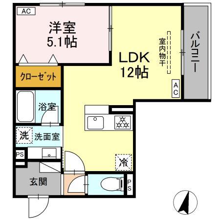 ブルマーレ湘南台(1LDK/3階)の間取り写真
