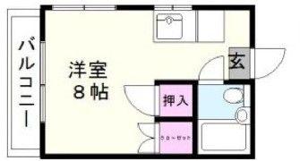 リバーサイドハウス(ワンルーム/2階)の間取り写真