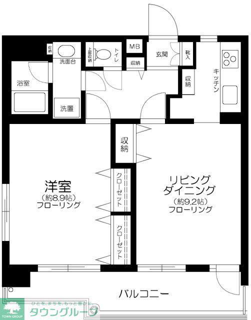 パルティール赤坂(1LDK/4階)の間取り写真