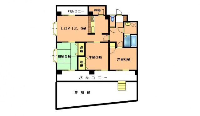 CASA 5番館(3LDK/1階)の間取り写真