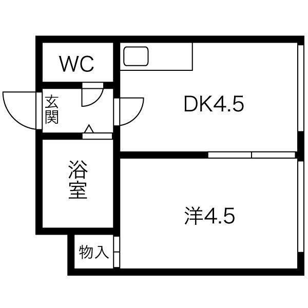 ハートイン本郷(1DK/4階)の間取り写真