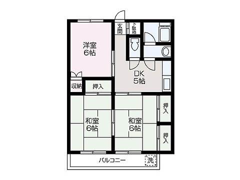 コーポ石塚(3DK/3階)の間取り写真