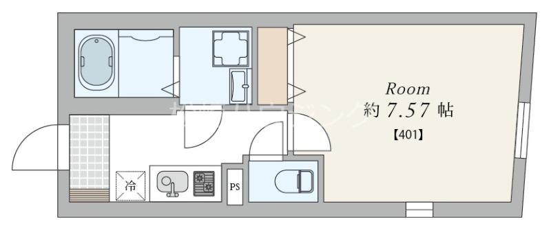 新井4丁目マンション(1K/4階)の間取り写真
