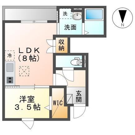 グレイス朝日(1LDK/1階)の間取り写真