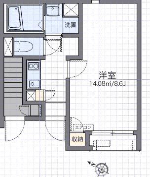 レオネクストHOSOYAIII(1K/1階)の間取り写真
