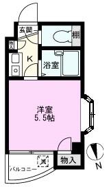 エーデルブルーメ開道(1K/1階)の間取り写真