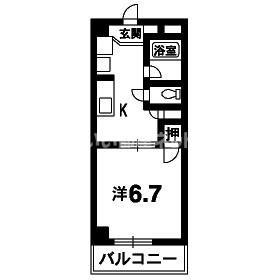 サンセール二軒屋 イースト(1K/1階)の間取り写真