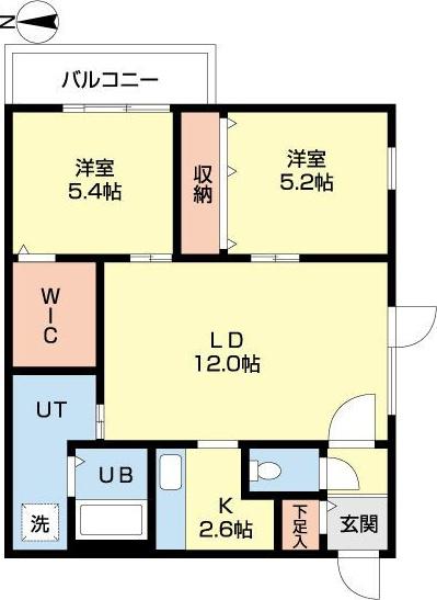 WTB南17(2LDK/5階)の間取り写真