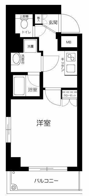 菱和パレス三軒茶屋(1K/1階)の間取り写真